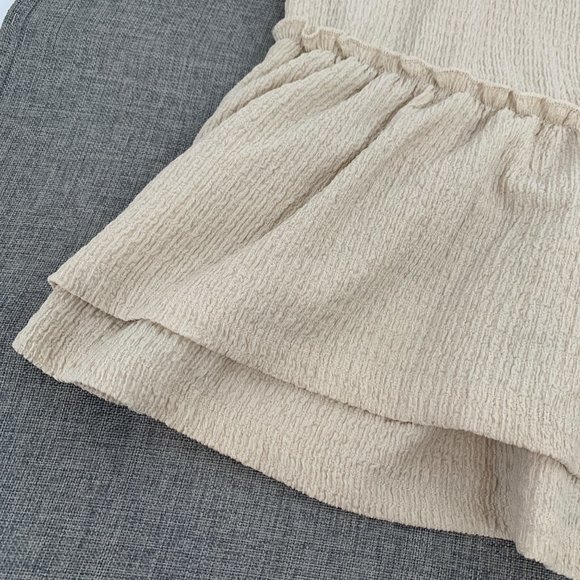 Aveology Cute Ruffled Blouse 22/24 Beige Textured Knit Top - Picture 9 of 12